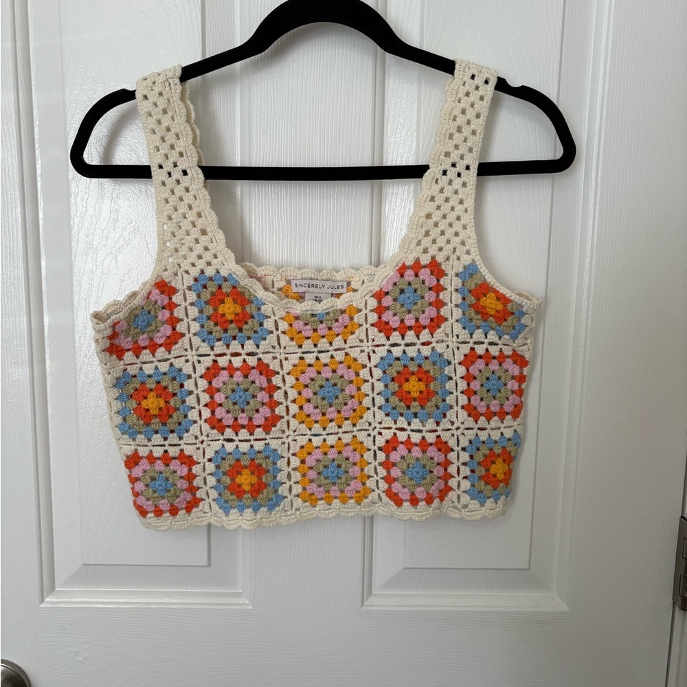 Sincerely Jules Crochet Crop Top - Multicolor